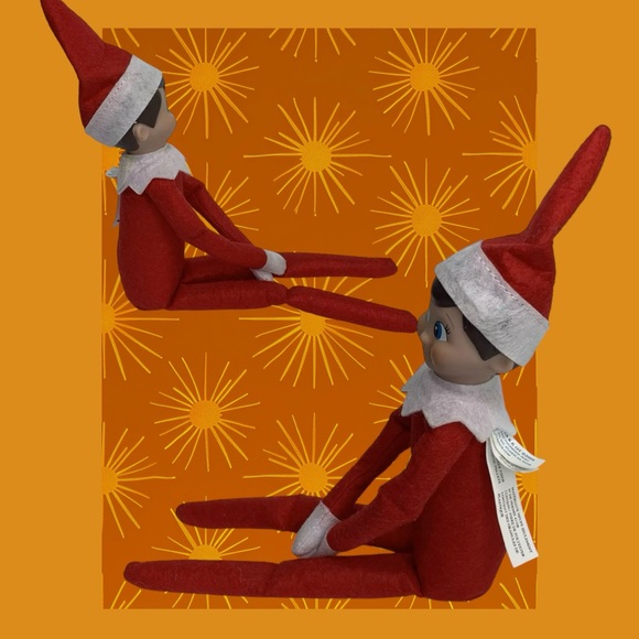 Elf Knee Hugging Brown Hair Blue Eyes Christmas 2005 - Picture 3 of 4